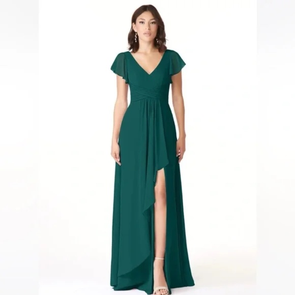 Azazie Dresses & Skirts - AZAZIE OMARI A-Line Chiffon Dress